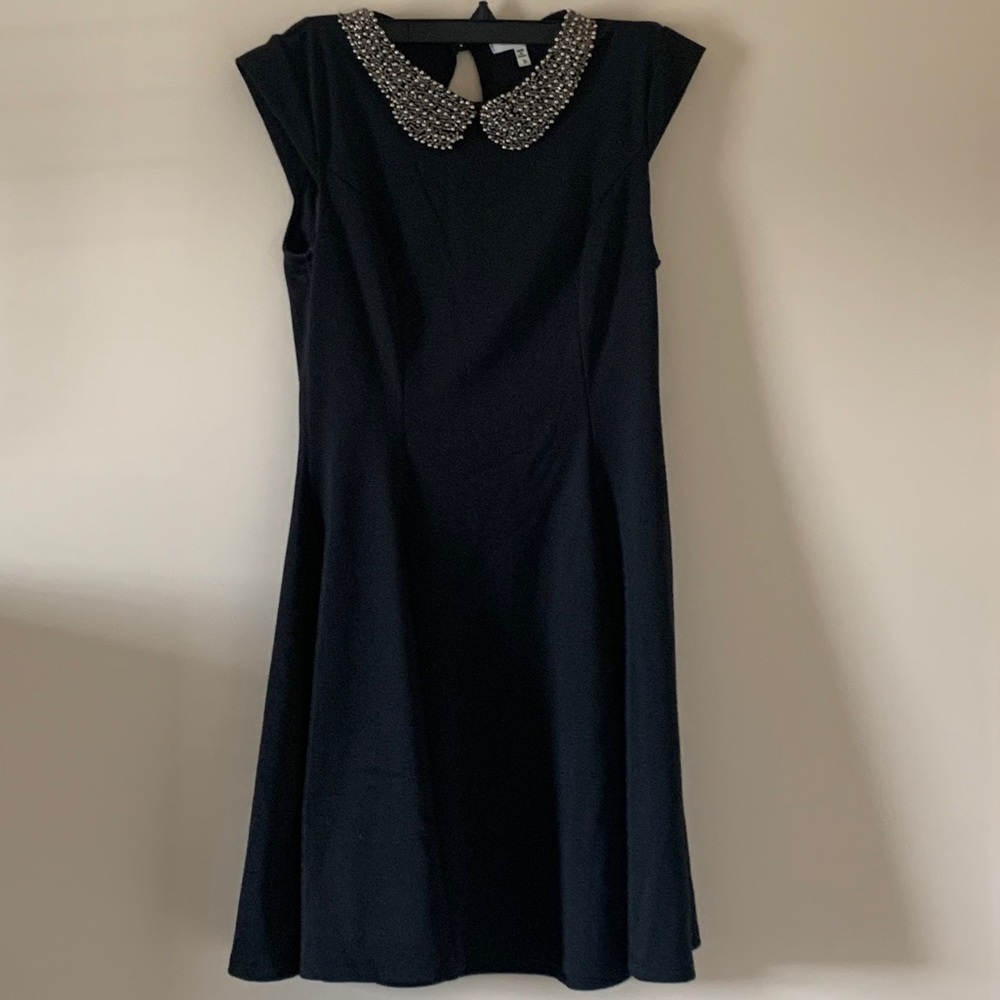 Black dress with silver jeweled collar